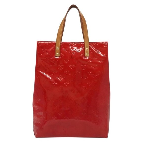 LOUIS VUITTON Monogram Vernis Reade MM Hand Bag Red Rouge M91086 LV Auth 139473 - Picture 12 of 16